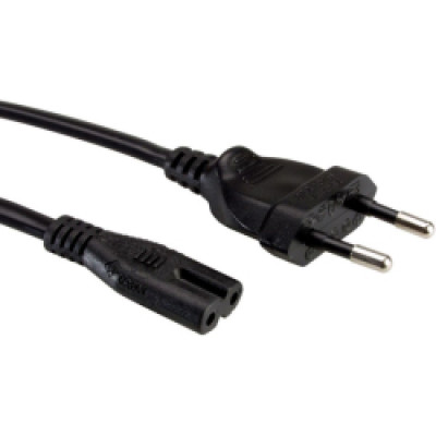 Naponski kabel 2-polni, IEC320 C7, 3.0m, crni