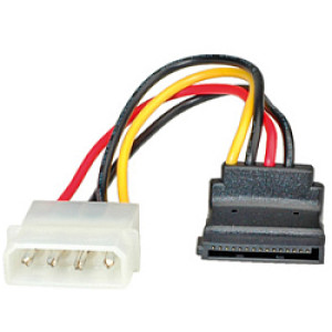 Roline naponski kabel, 4-pin HDD - SATA (90°), 0.1m   / 11.03.1061