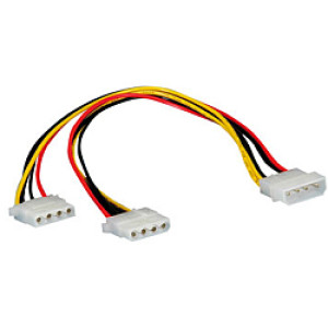 Roline interni Y-naponski kabel, 4-pin HDD - 2×4-pin HDD, 0.3m