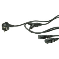 Naponski kabel - Y,  2×IEC320 C13, 2.0m, crni