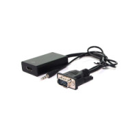 Adapter VGA+Audio - HDMI, M/F, 0.15m, crni