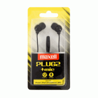 Maxell Plugz + mic slušalice, crne