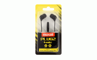 Maxell Plugz + mic slušalice, crne