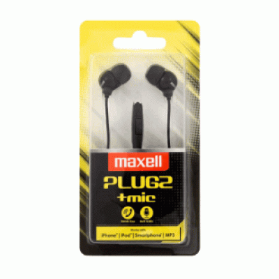 Maxell Plugz + mic slušalice, crne
