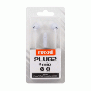 Maxell Plugz + mic slušalice, bijele