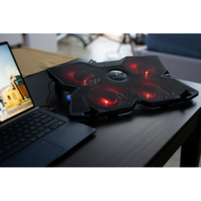 SureFire Bora Gaming podloga za hlađenje prijenosnika do 17", USB, crveni LED