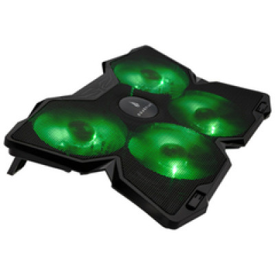 SureFire Bora Gaming podloga za hlađenje prijenosnika do 17", USB, zeleni LED