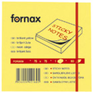 Blok samoljepljiv 75x75mm 80L Fornax neon-žuti
