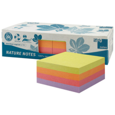 Blok samoljepljiv kocka 75x75mm 2x400L Nature Global Notes 5654-97box sortirano