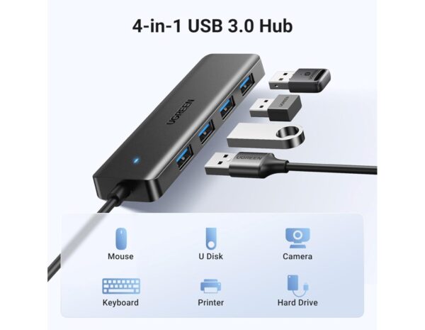 UGREEN 4-portni USB 3.0 Hub, crni, 1.0m - Slika 4