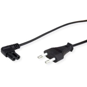 Naponski kabel 2-polni, IEC320 C7 kutni, 1.8m, crni