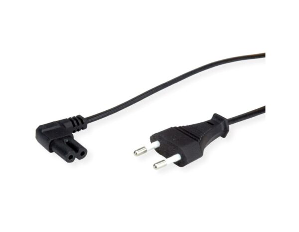 Naponski kabel 2-polni, IEC320 C7 kutni, 1.8m, crni