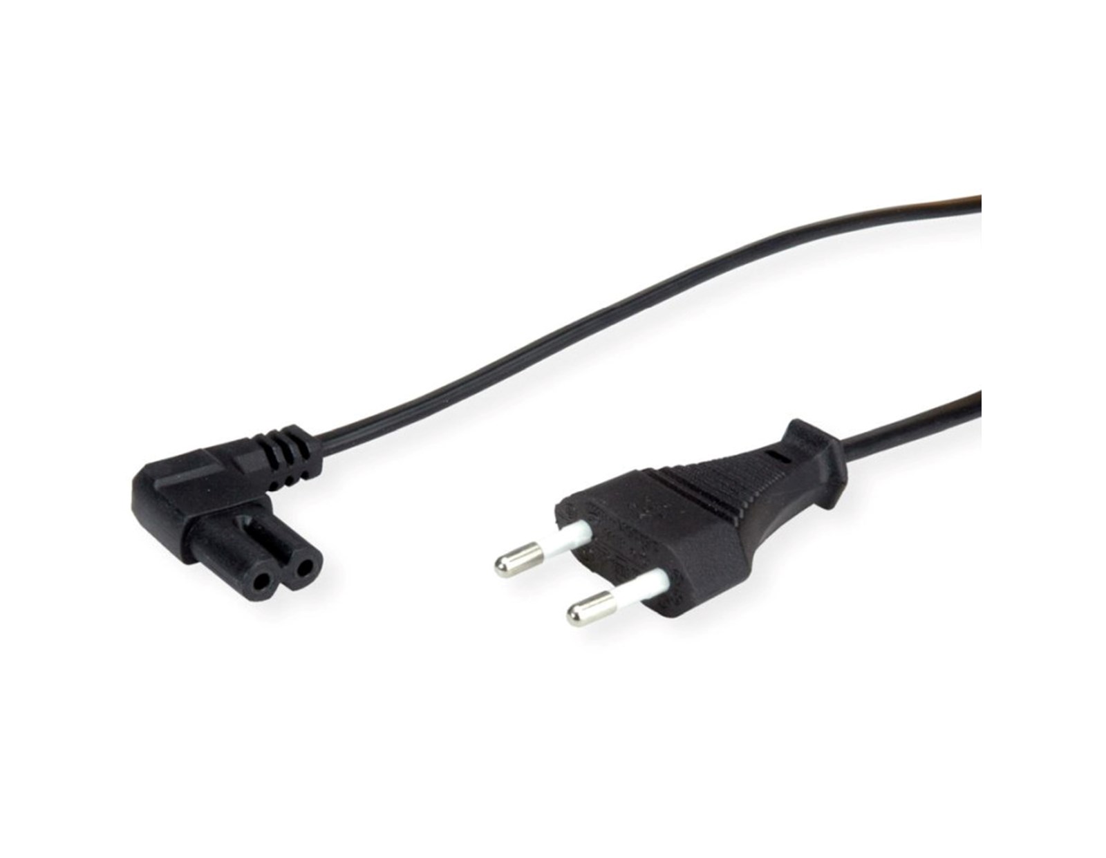 Naponski kabel 2-polni, IEC320 C7 kutni, 1.8m, crni