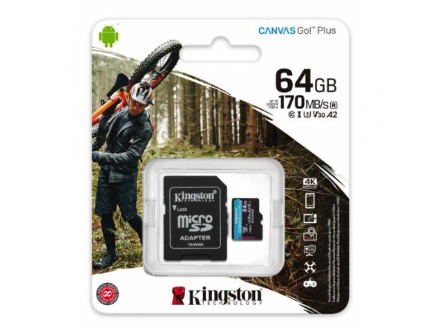 Micro SD Card 64 GB Go Plus,170 MB/s -Kingston