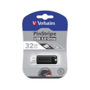 USB Stik 32GB USB3.2 Gen1, Verbatim PinStripe, crni