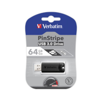 USB Stik 64GB USB3.2 Gen1, crni Verbatim PinStripe