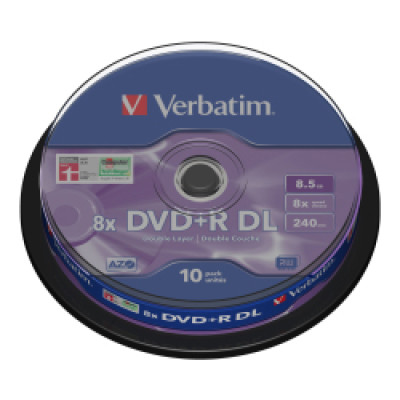 DVD+R DL Verbatim 8.5GB 8× Double Layer 10 pack spindle