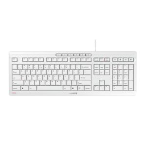 Cherry Stream tiha vodootporna tipkovnica, USB, bijelo/siva