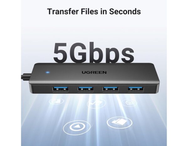 UGREEN 4-portni USB 3.0 Hub, crni, 1.0m