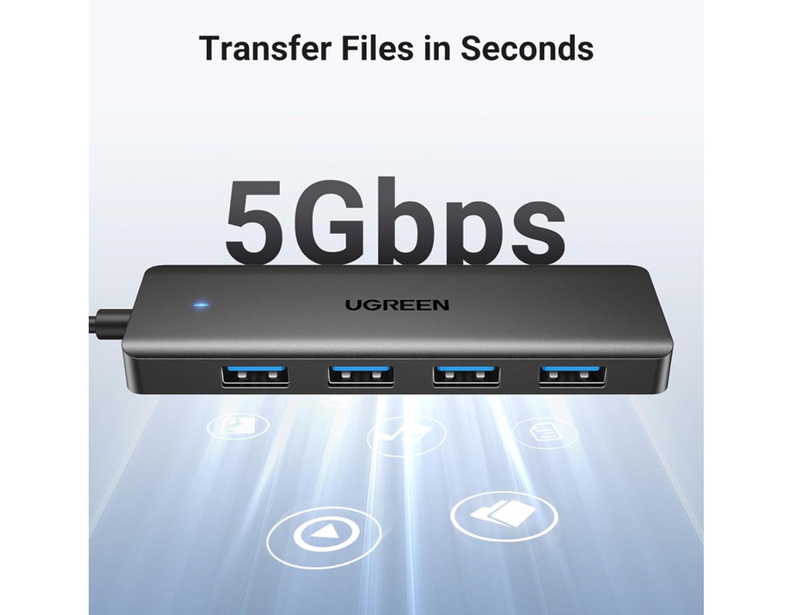 UGREEN 4-portni USB 3.0 Hub, crni, 1.0m