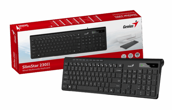 Genius SlimStar 230 II, tipkovnica, USB, crna