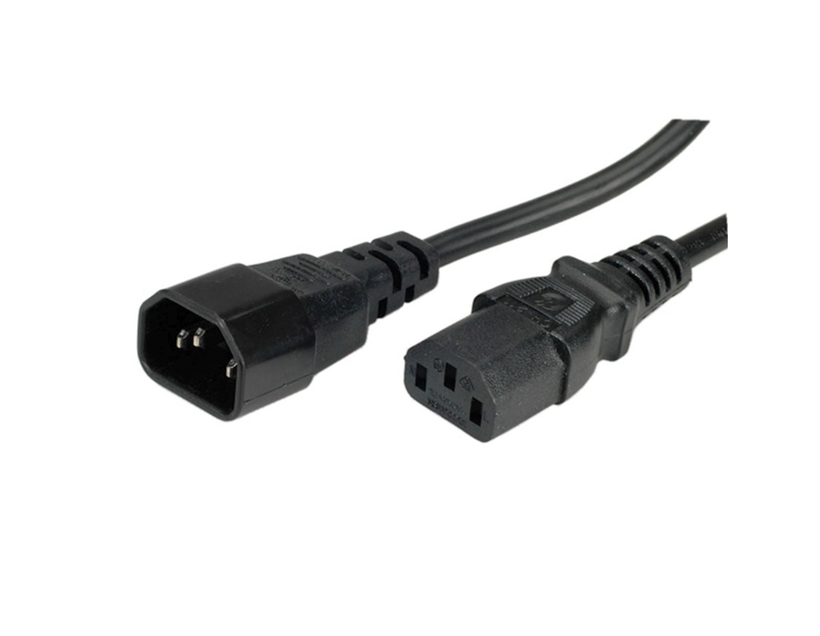 Naponski kabel PC-Monitor, IEC320 C14-C13 10A, M/F, 1.8m, crni