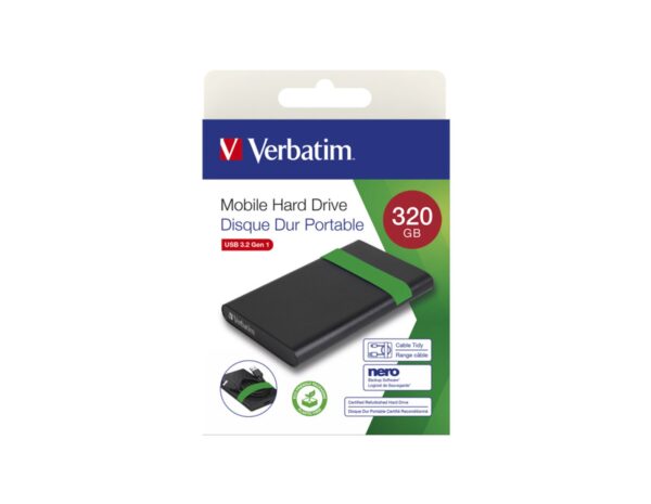Verbatim 2.5" SmartDisk 320GB vanjski HDD, USB3.2 Gen1, crni