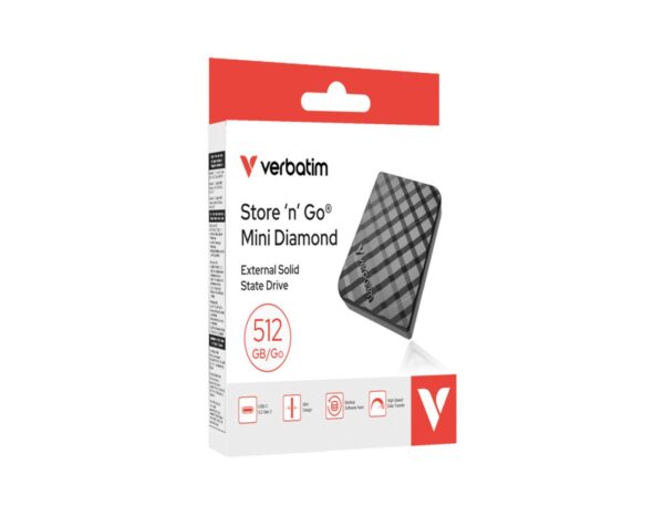 Verbatim Store'n'Go Mini Diamond 512GB SSD vanjski disk USB-C, R/W: 1000/1000 MB/s