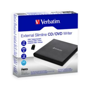 Verbatim Slimline CD/DVD vanjski snimač, M-Disc kompatibilan, USB2.0, crni