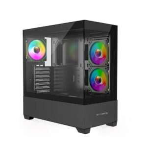 Bit Force SPARK ARGB-TG3 Midi Tower ARGB Gaming PC ATX kućište bez napajanja, crno