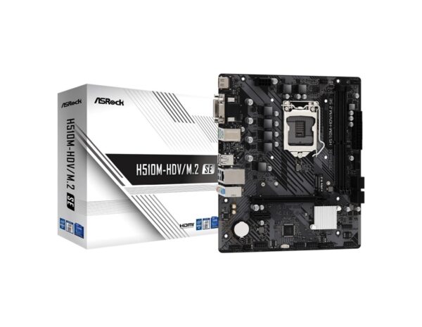 ASRock MB H510M-HDV/M.2 SE, S.1200, DDR4/3200MHz, PCIe 4.0, SATA3, G-LAN, VGA/DVI-D/HDMI, mATX