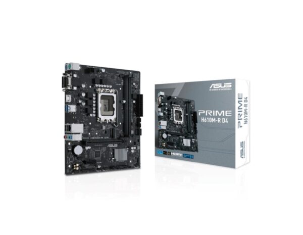 Asus MB H610M-R D4-SI, S.1700, Intel H610, DDR4/3200, PCIe 4.0, G-LAN, VGA/HDMI/DVI-D, mATX