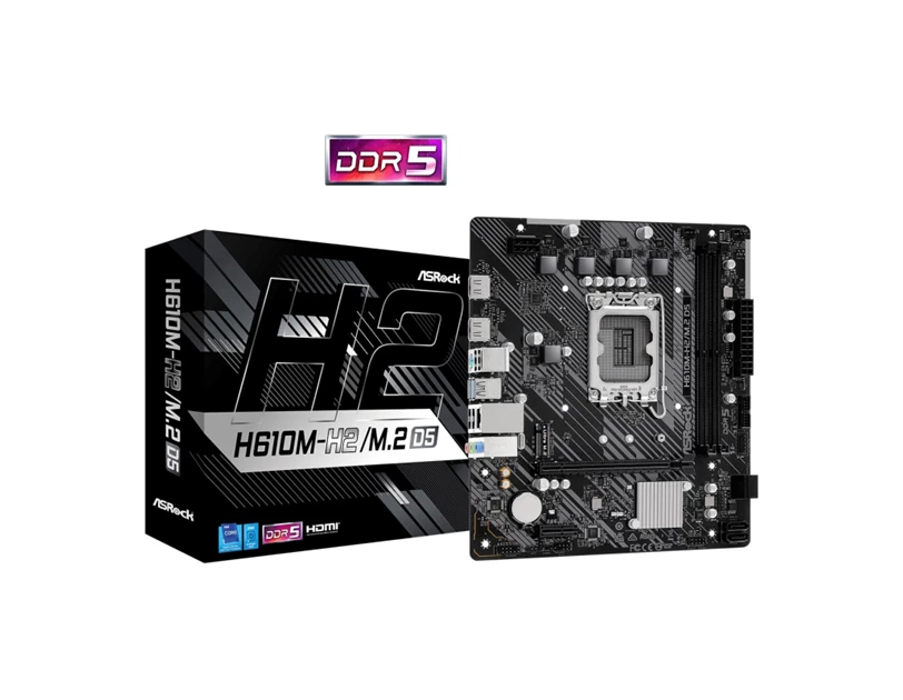 ASRock MB H610M-H2/M.2 D5 S.1700,2× DDR5/5600MHz, PCIe 4.0, G-LAN, 2×HDMI, mATX