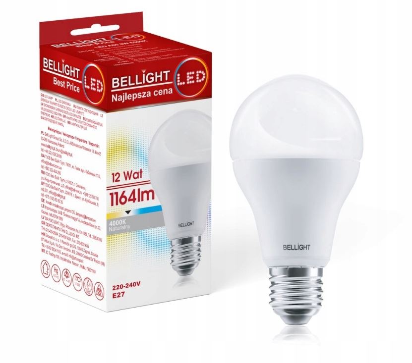 Žarulja E27 LED 12W , 4000K,1080lm,A60