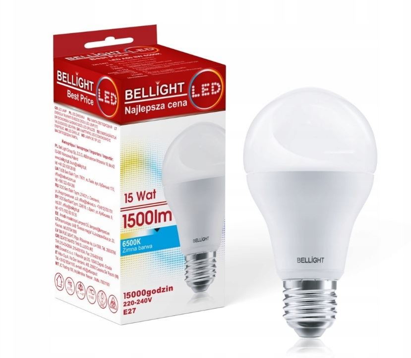 Žarulja E27 LED 15W , 6500K,1500lm, A60