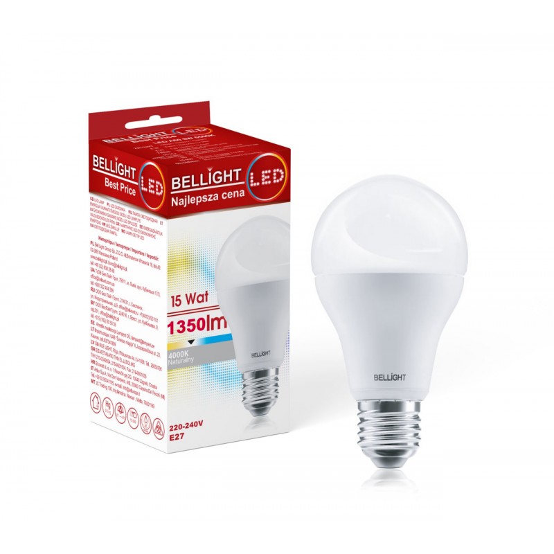 Žarulja E27 LED 15W , 4000K,1350lm, A60
