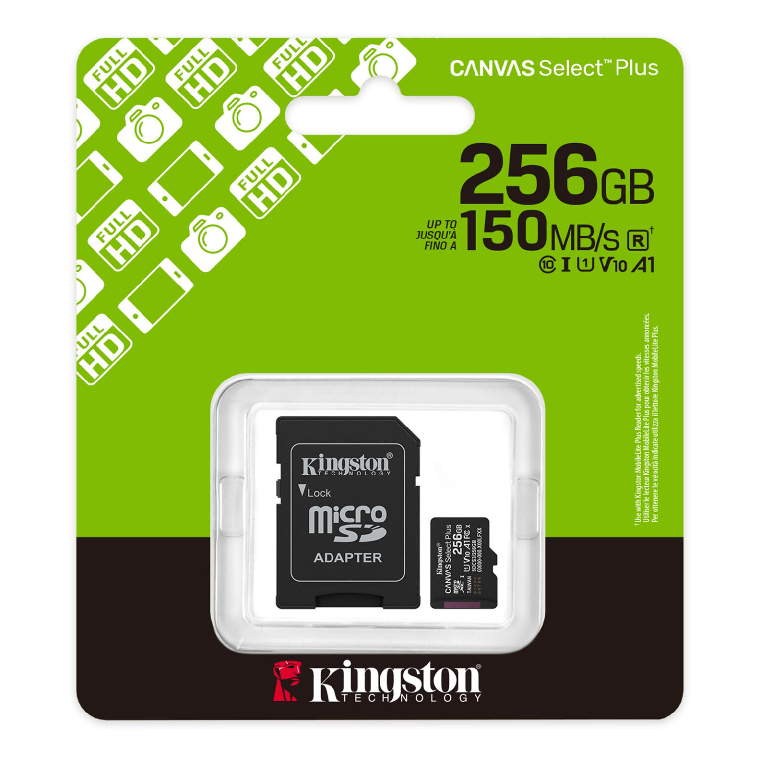 MicroSD 256GB Kingston Canvas Select Plus + Adapter
