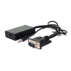 Adapter/kabel VGA+Audio - HDMI, M/F, 0.15m, crni