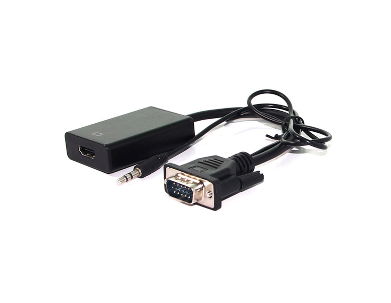 Adapter/kabel VGA+Audio - HDMI, M/F, 0.15m, crni
