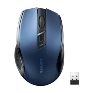 UGREEN MU006 bežični ergonomski miš, bluetooth, 4000 DPI, USB, plavi