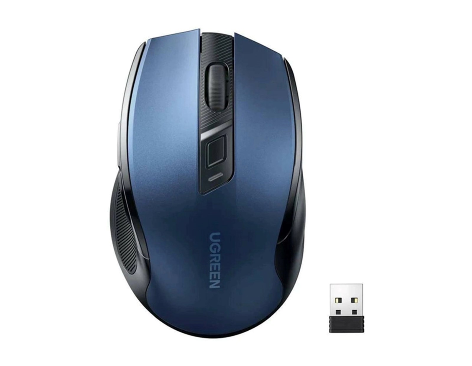 UGREEN MU006 bežični ergonomski miš, bluetooth, 4000 DPI, USB, plavi