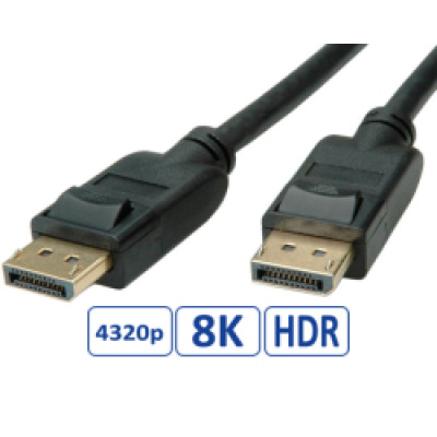 Kabel DisplayPort , DP-DP M/M, 8K, 5.0m, crni, Roline