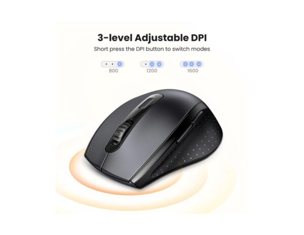 UGREEN bežični miš, 1600 DPI, USB, crni - Slika 2