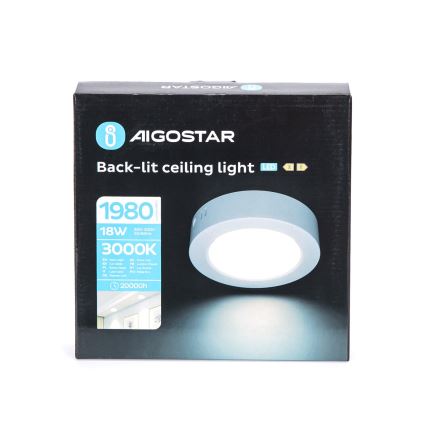 LED Plafonjera 18W, 3000K ,Nadgradna, Aigostar