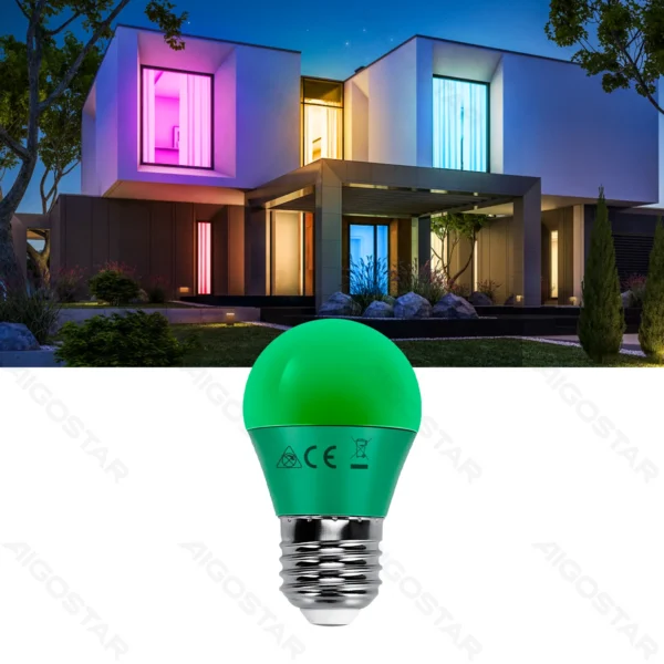 Žarulja E27 LED 4W G45 A5 kugla , Zelena , Aigostar - Slika 3