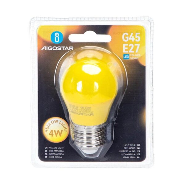 Žarulja E27 LED 4W G45 A5 kugla , Žuta, Aigostar - Slika 2
