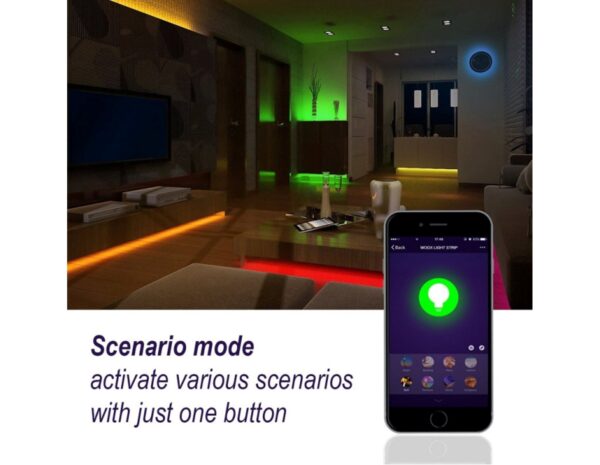 WOOX WiFi Smart LED traka RGB + toplo bijela, 5m, 24W, 150 LED, vodootporna, WooxHome app, glasovna kontrola - Alexa & Google Assistant (R5093) - Slika 4