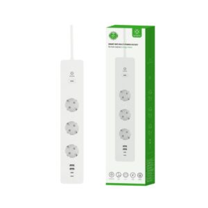 WOOX WiFi Smart multi-utičnica, 3×strujna utičnica, 2×USB-A, 2×USB-C punjač, WooxHome app, glasovna kontrola - Alexa & Google Assistant, 1.5m (R6132)