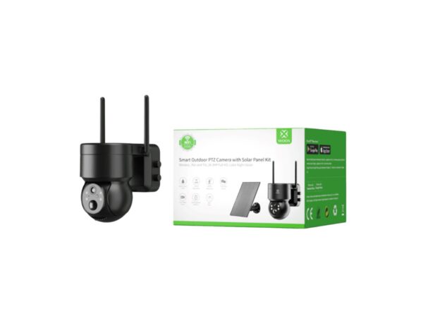 WOOX WiFi Smart vanjska kamera + solarni panel za punjenje, Full HD 1080P, PTZ, microSD, baterija 5200mAh, IP65 vodootporna, Alexa & Google Assistant, WooxHome app (R3569)