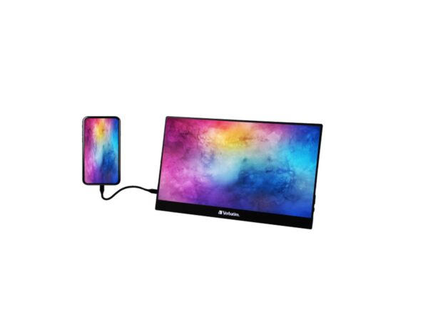 Verbatim 14" PM-14 prijenosni zaslon FHD (1920×1080) IPS, 16:9, 10ms, 250 cd/m2, 1000:1, 1×HDMI/3×USB, crni - Slika 2
